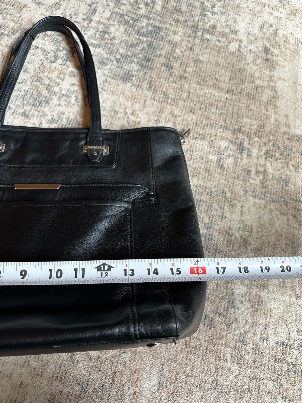 COACH Taylor 32824 Black Leather Large Tote Shoulder Bag Satchel - Picture 11 of 12